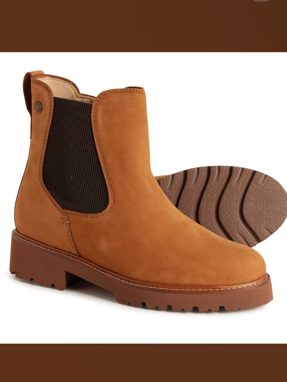 Samuel Hubbard Van Ness Chelsea Boots Women Size 7 Tan Brown Nubuck Leather Zip